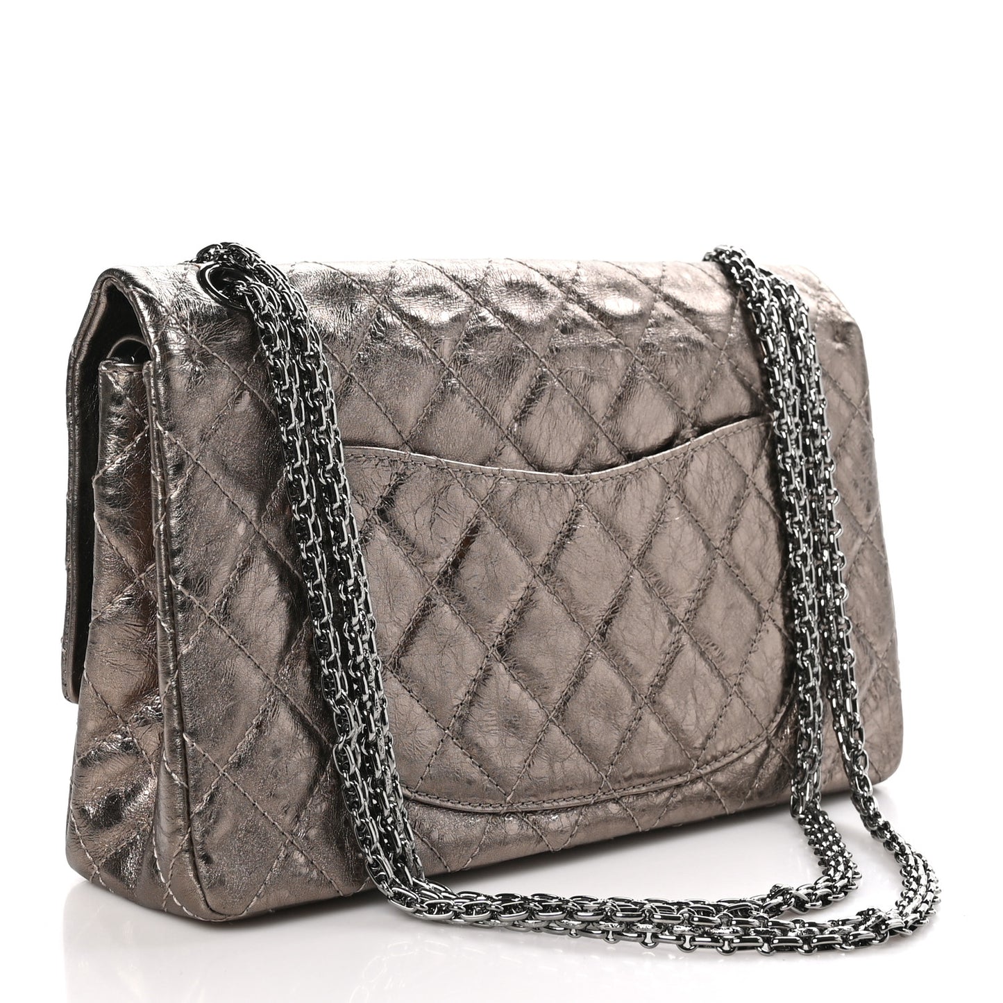 Metallic Aged Calfskin Quilted 2.55 Reissue 226 Flap Dark Gold