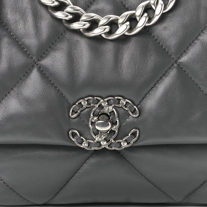 Chanel Lambskin Quilted Medium Chanel 19 Flap Dark Grey 7 of 10