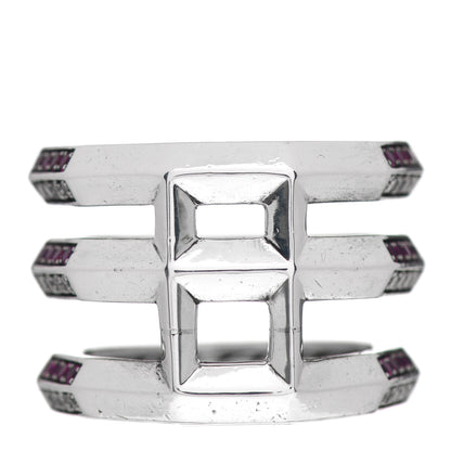 David Yurman Sterling Silver Diamond Ruby Stax Three Row Ring 51 5.75 3 of 4