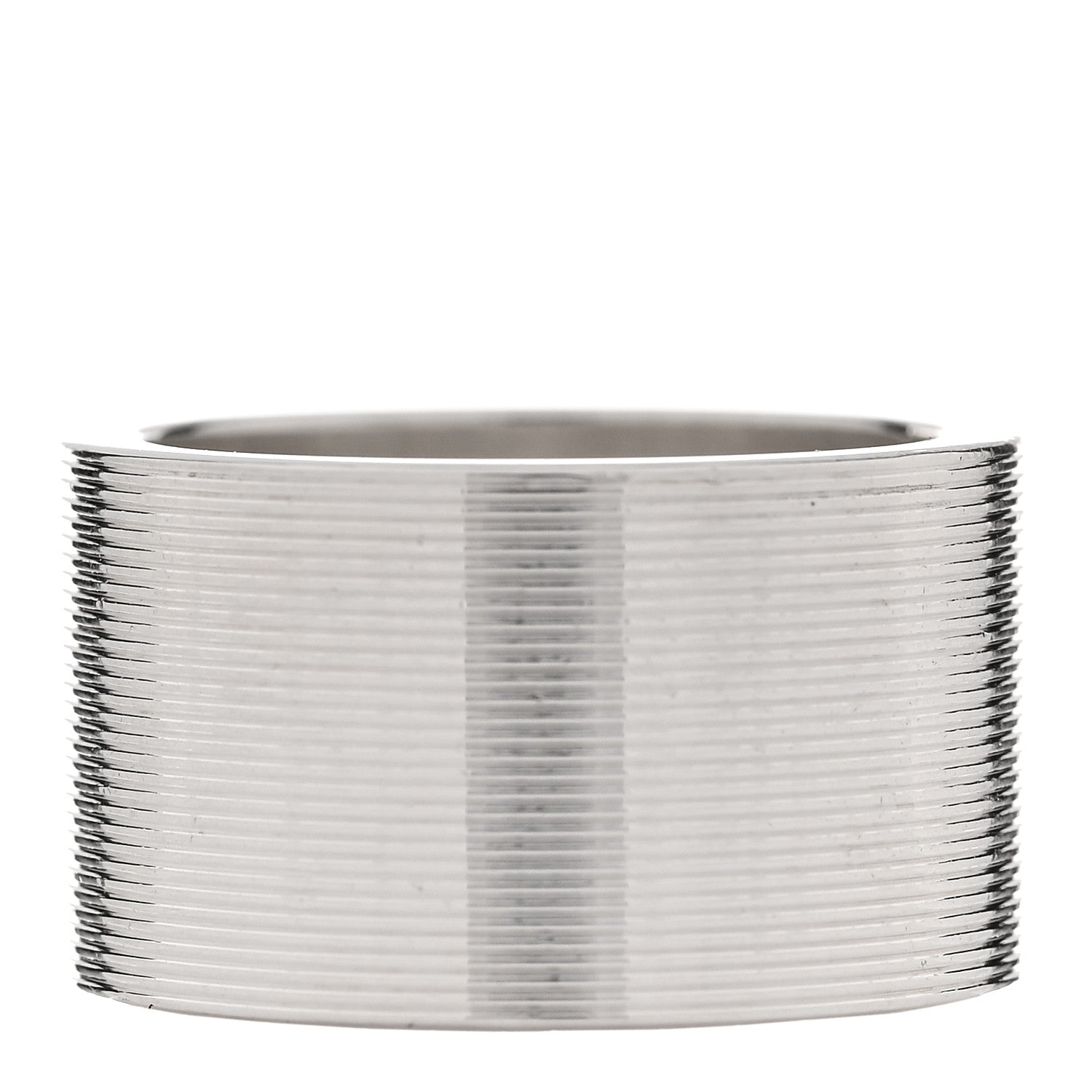 Gucci Sterling Silver 12mm Trademark Wide Band Ring 54 6.75 3 of 6