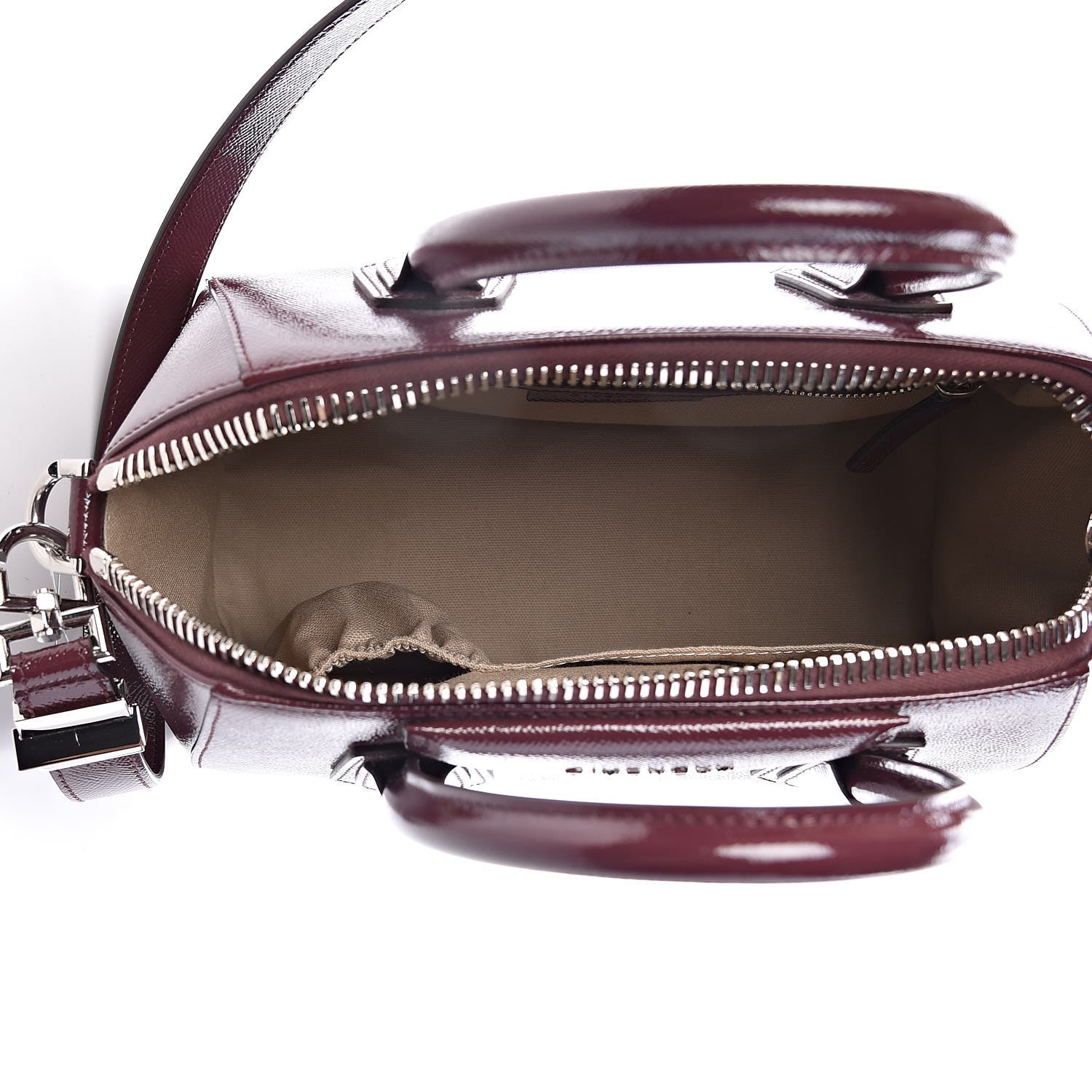 Givenchy Textured Patent Calfskin Small Antigona Aubergine 5 of 9