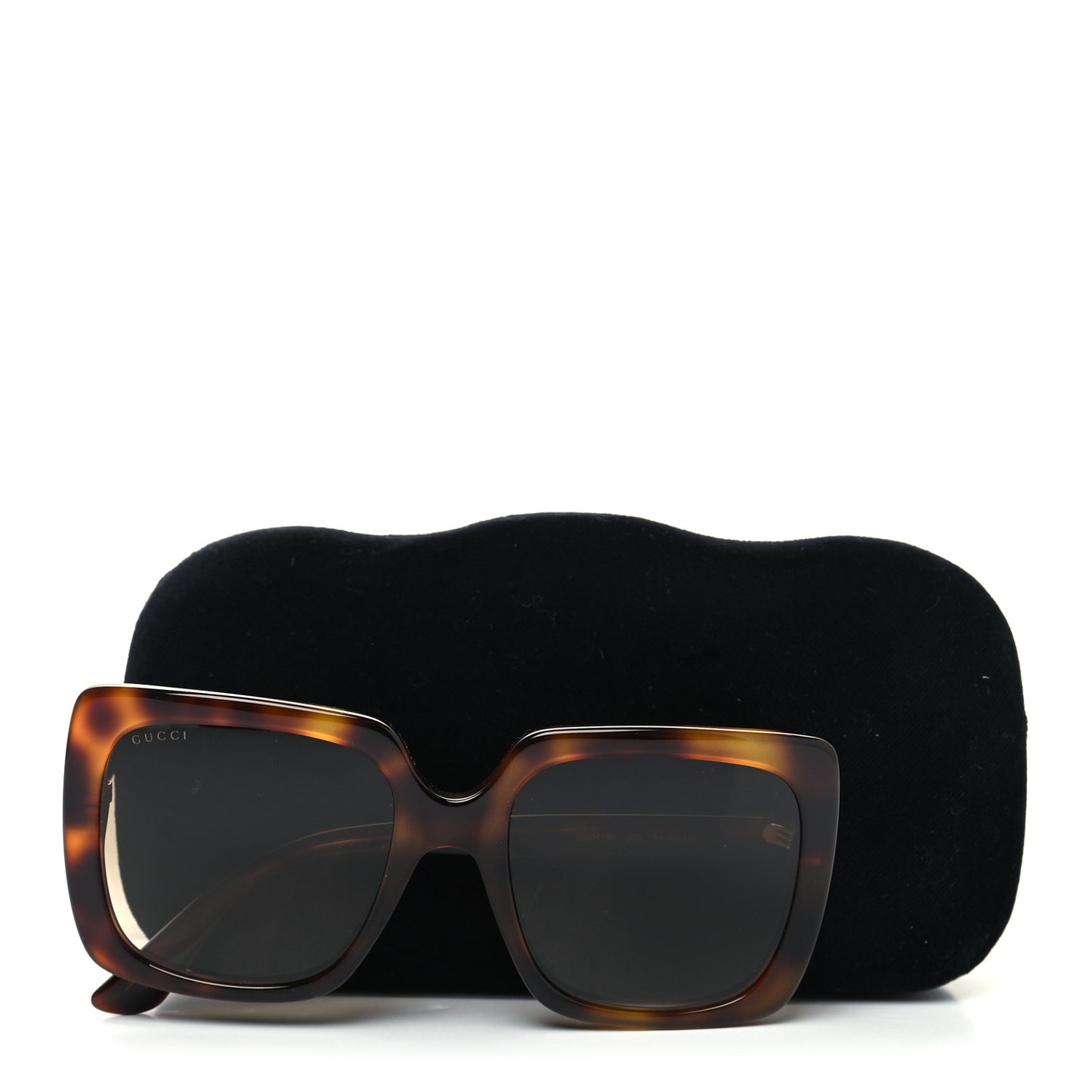 Acetate Square Frame Crystal Sunglasses GG 0418S Tortoiseshell
