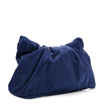 Chanel Satin Quilted Half Moon Clutch Blue 3 of 10