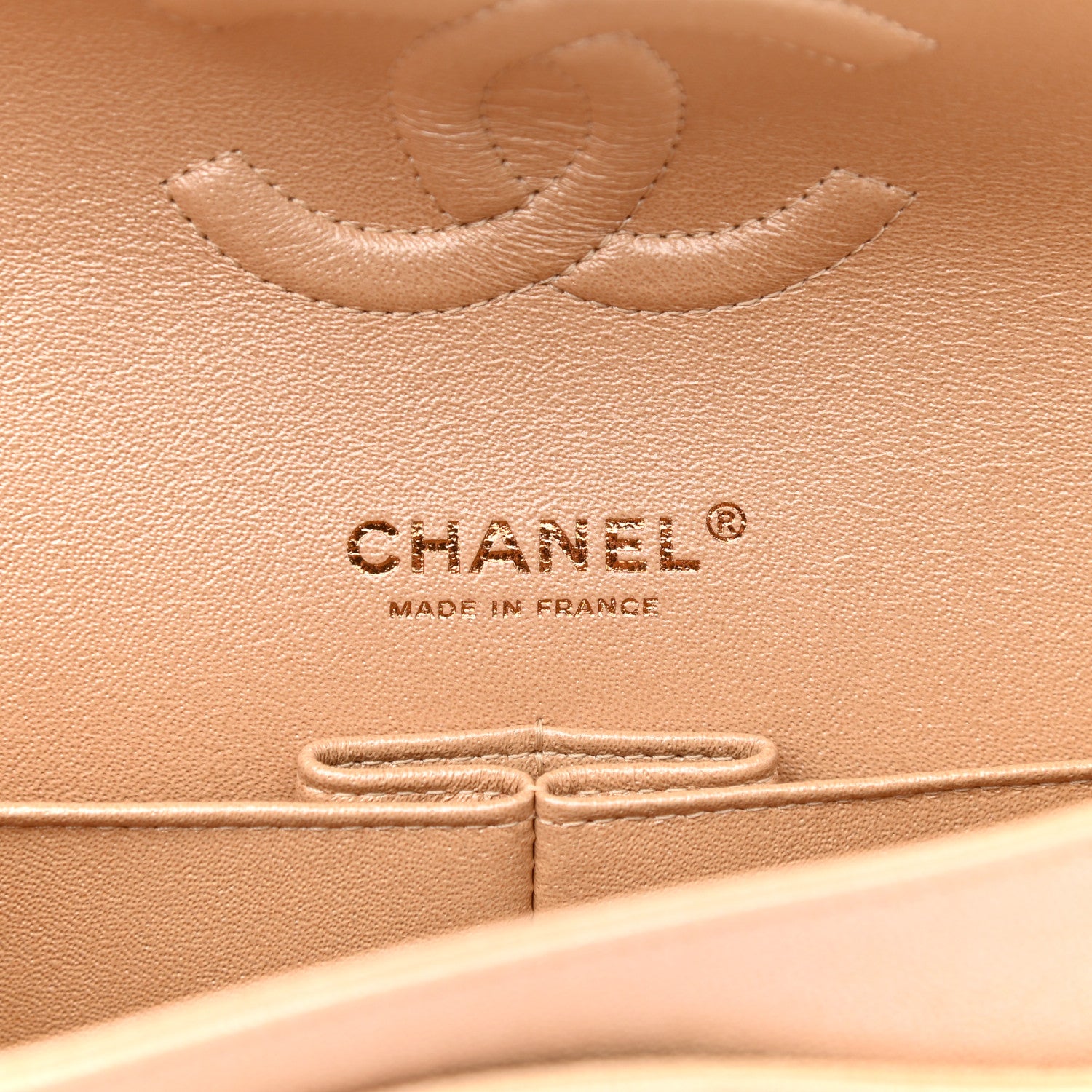Chanel Iridescent Caviar Quilted Medium Double Flap Beige 5 of 9