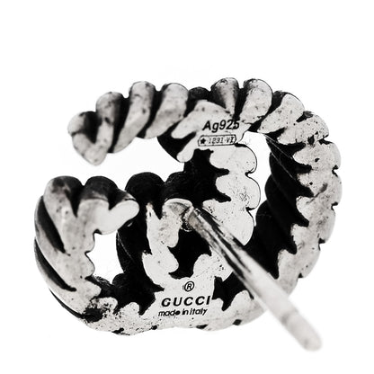 Gucci Sterling Silver Torchon Double G Earrings 4 of 4