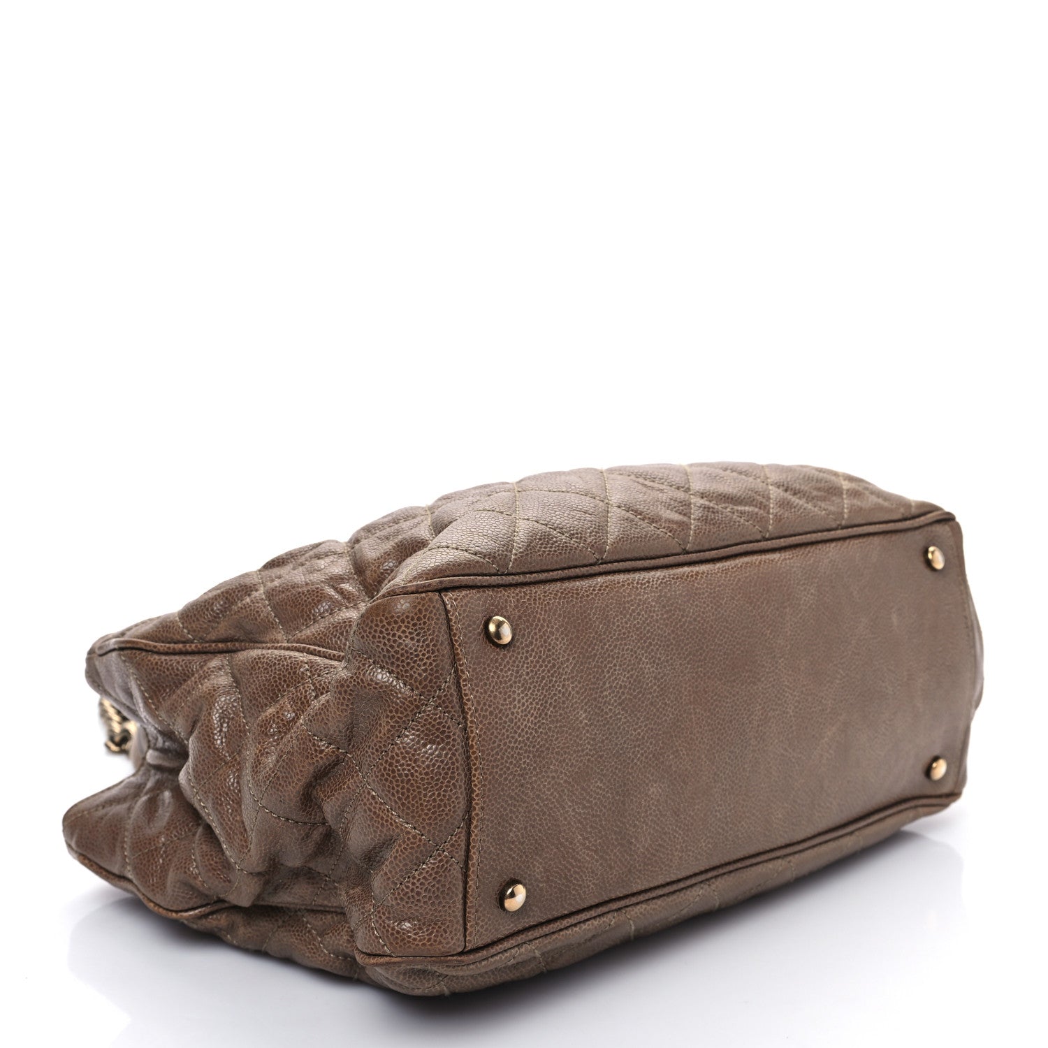 Chanel Glazed Caviar Quilted Small Shiva Tote Brown 4 of 9