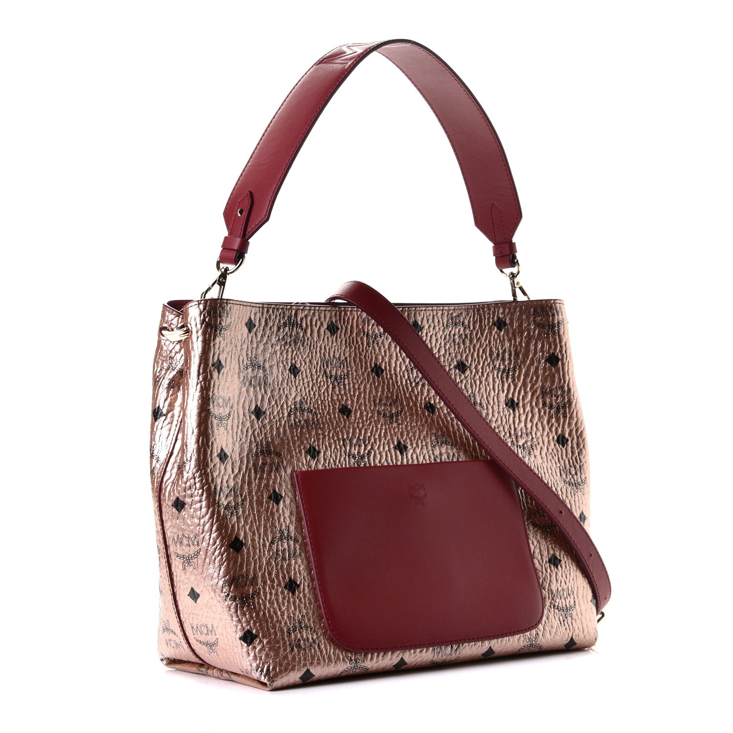Metallic Visetos Medium Klara Hobo Champagne Gold