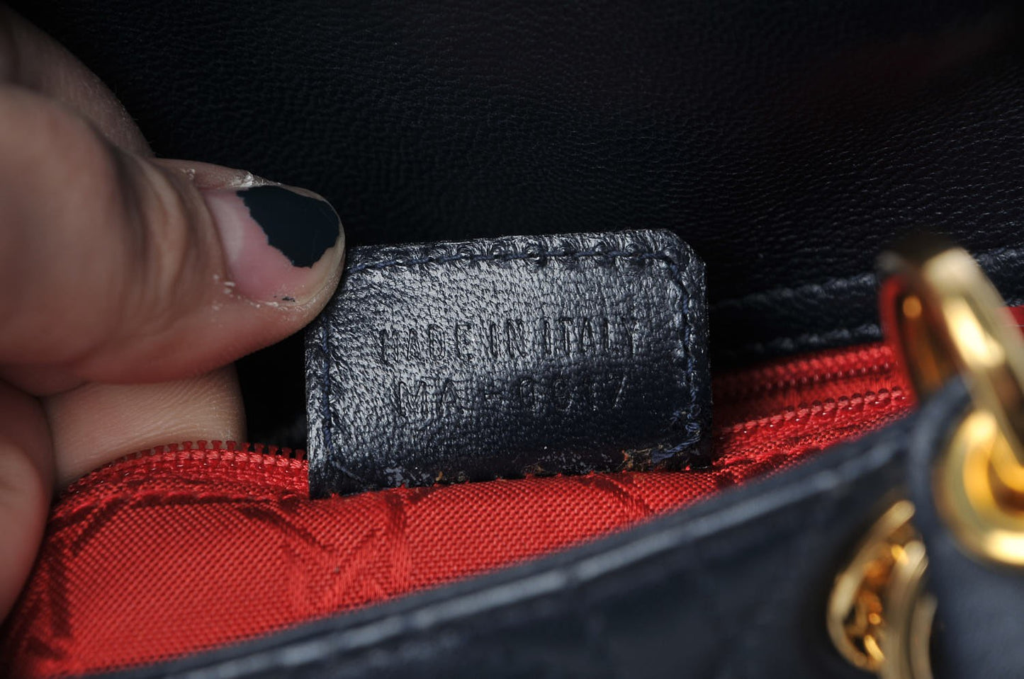 Lambskin Cannage Mini Lady Dior Navy Blue