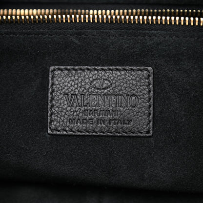 Valentino Garavani Grained Calfskin C-Rockee Fringe Hobo Black 6 of 10