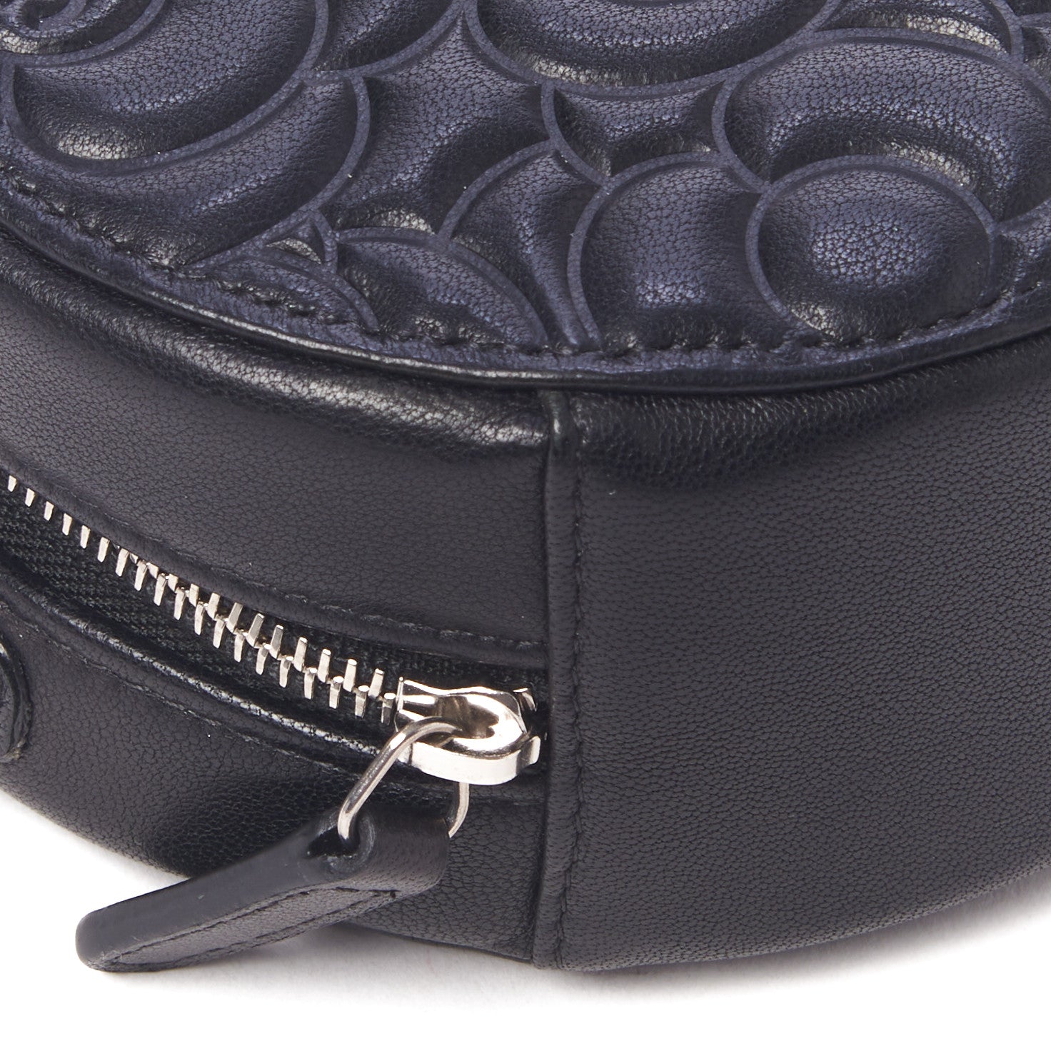 Chanel Lambskin Camellia Quilted Round Clutch With Chain Black 6 of 10