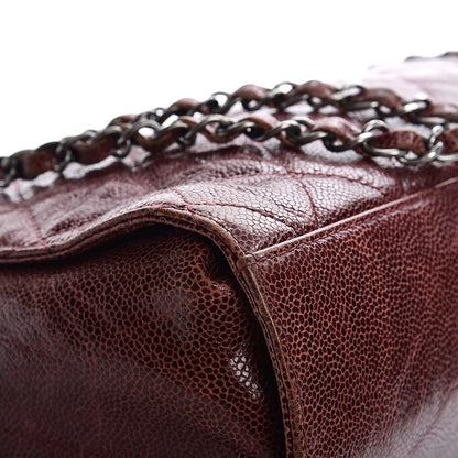 Chanel Crumpled Grained Calfskin Jumbo CC Crave Flap Burgundy 8 of 12