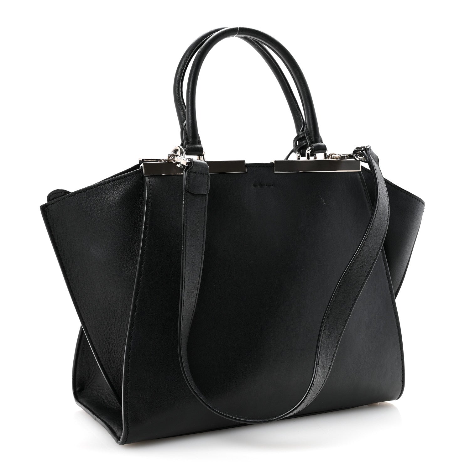 Fendi Vitello Dolce Shiny Nappa Petite 3Jours Tote Black 1791821