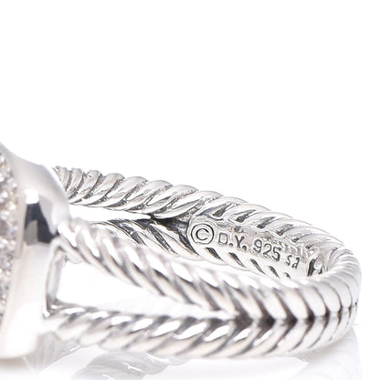 David Yurman Sterling Silver Diamond White Topaz 7mm Petite Albion Ring 51 5.75 5 of 5