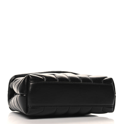 Saint Laurent Calfskin Y Quilted Monogram Monochrome Toy Loulou Crossbody Bag Black 4 of 11