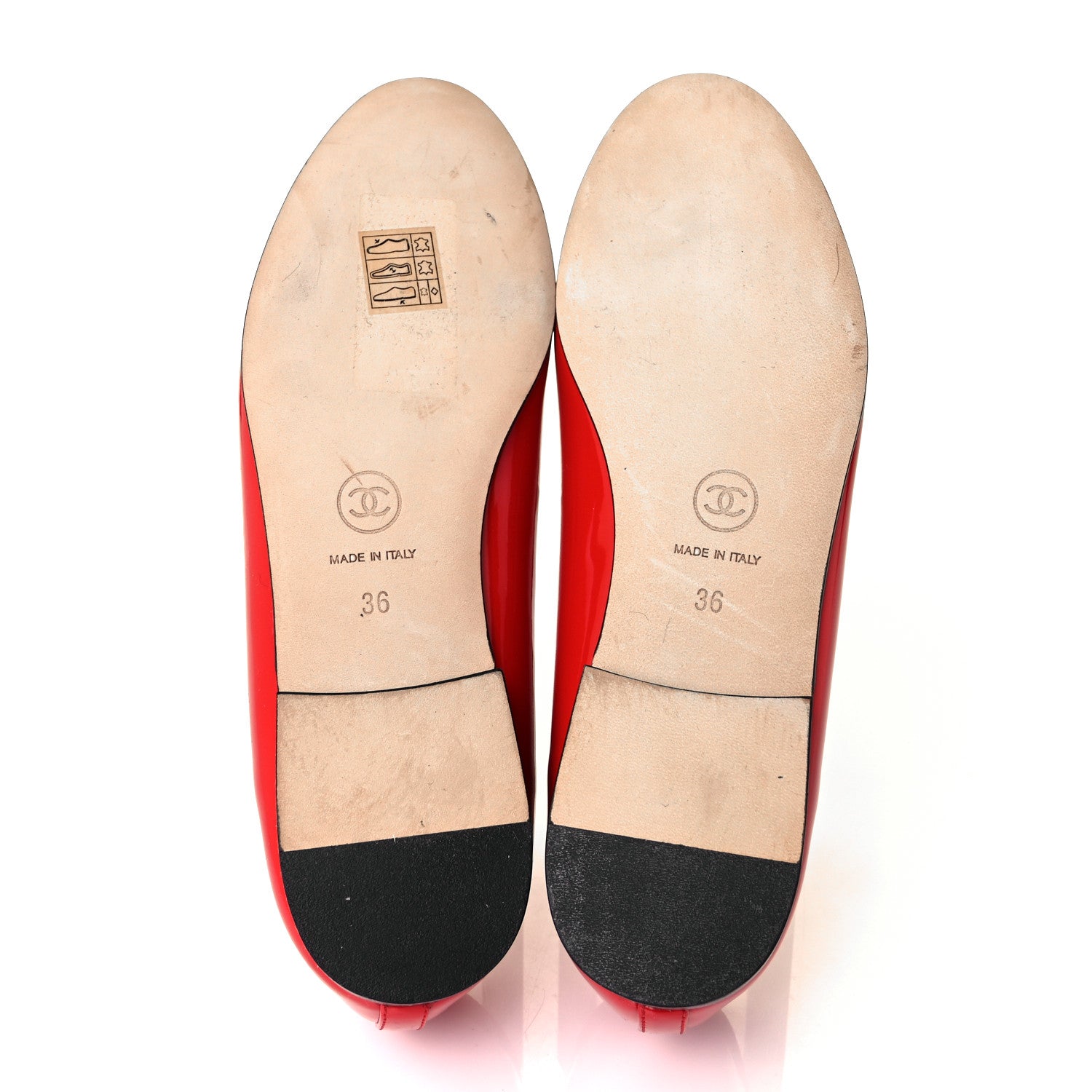 Chanel Patent Calfskin CC Cap Toe Ballerina Flats 36 Red 9 of 16