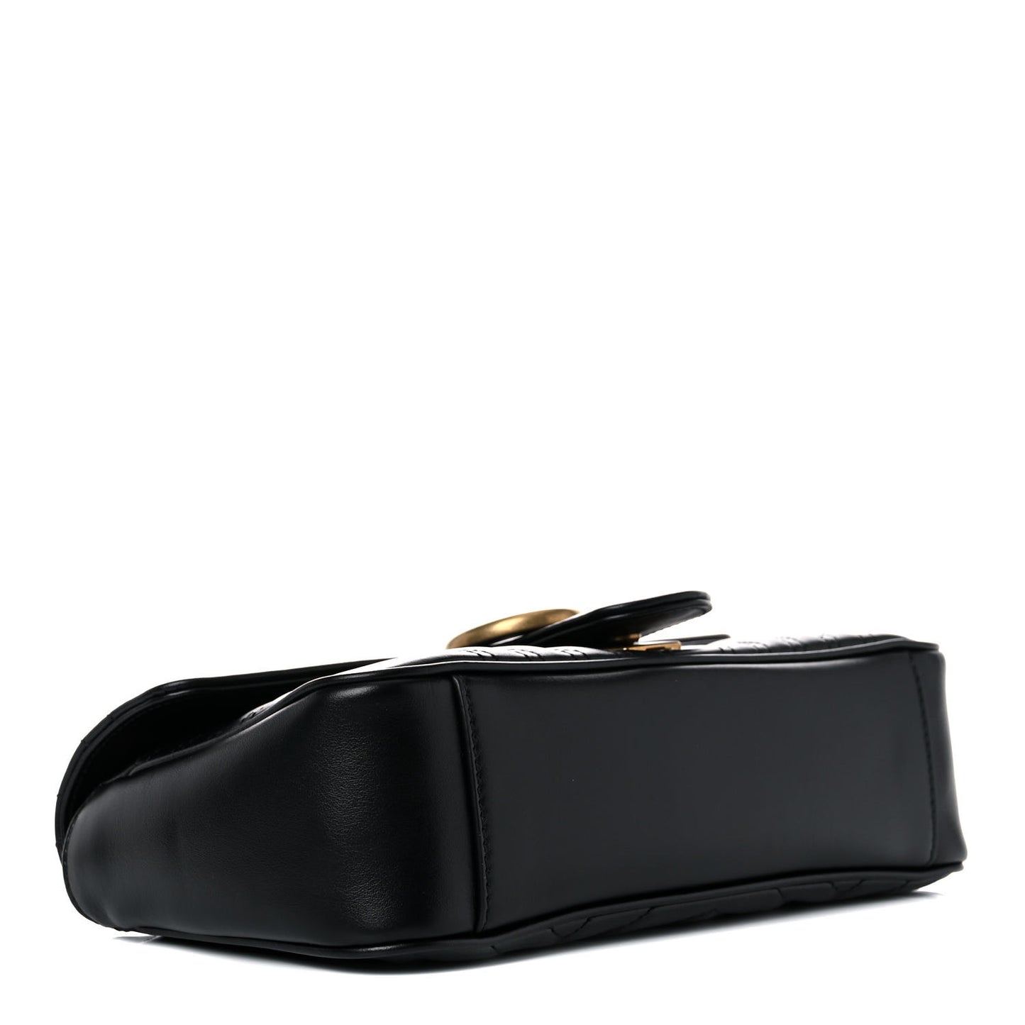 Calfskin Matelasse Small GG Marmont Shoulder Bag Black