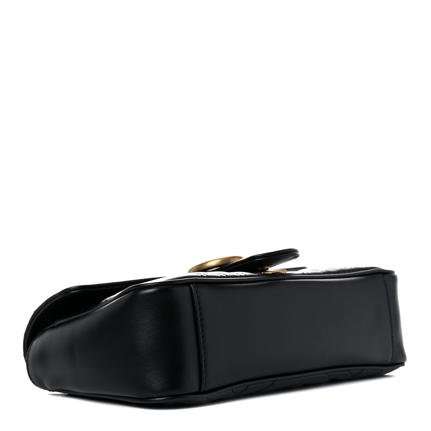 Gucci Calfskin Matelasse Small GG Marmont Shoulder Bag Black 4 of 15