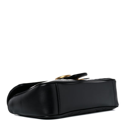 Gucci Calfskin Matelasse Small GG Marmont Shoulder Bag Black 4 of 15