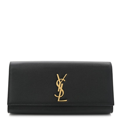 Saint Laurent Grain De Poudre Monogram Cassandre Clutch Black 1 of 7