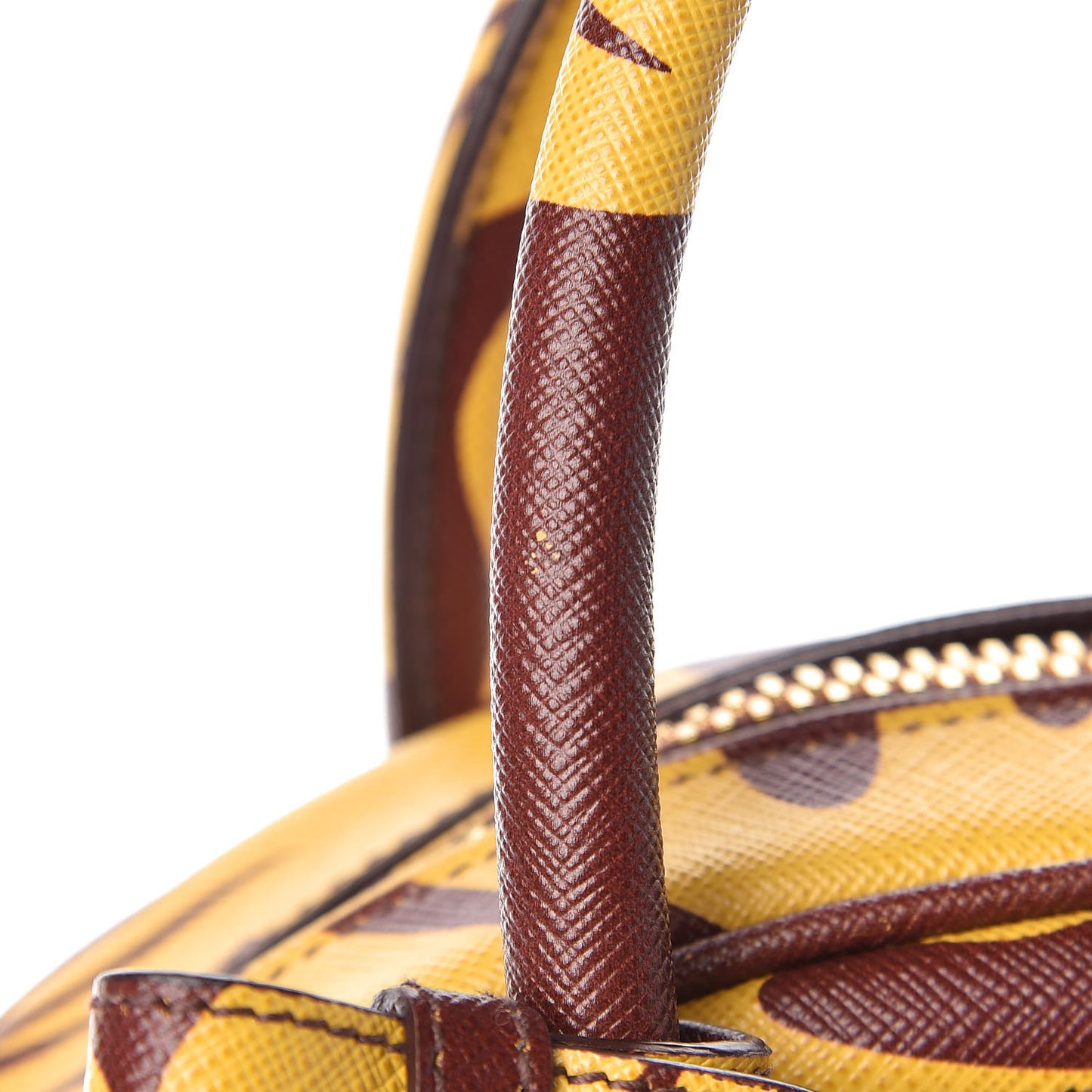 Saffiano Hibiscus Print Bowling Bag Zafferano