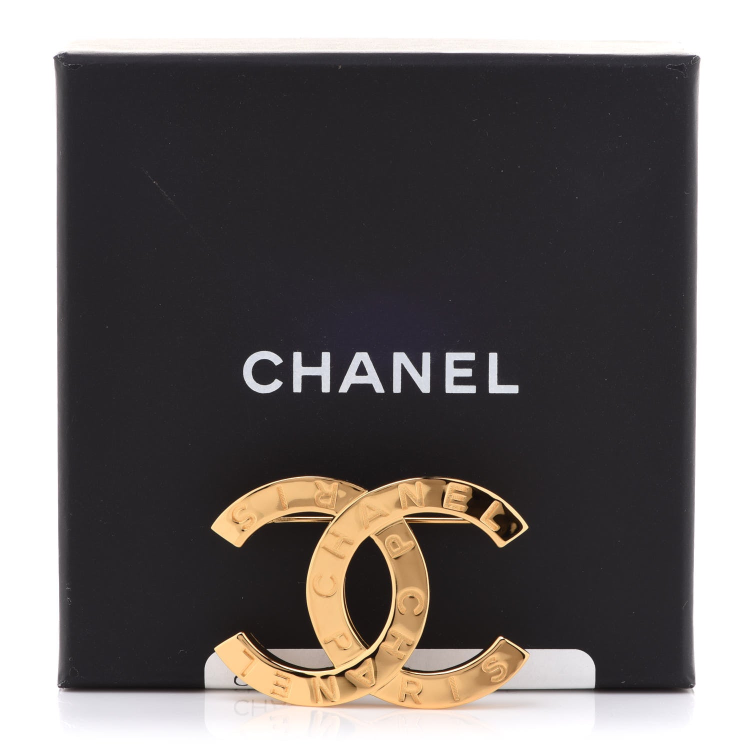 Chanel Metal Paris Button CC Large Brooch Gold 6 of 6