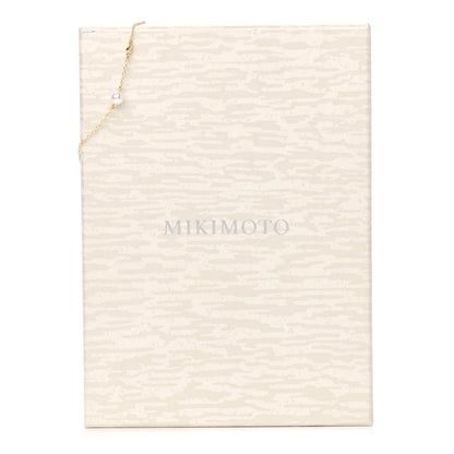 Mikimoto 18K Yellow Gold Diamond Akoya Pearl 5mm Station Bracelet 5 of 5