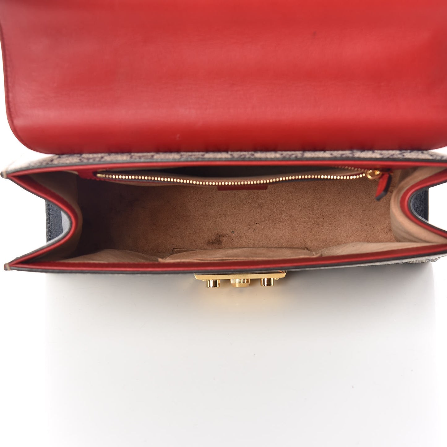 GG Supreme Monogram Moon Calfskin Medium Padlock Shoulder Bag Beige Blue Hibiscus Red Mystic White