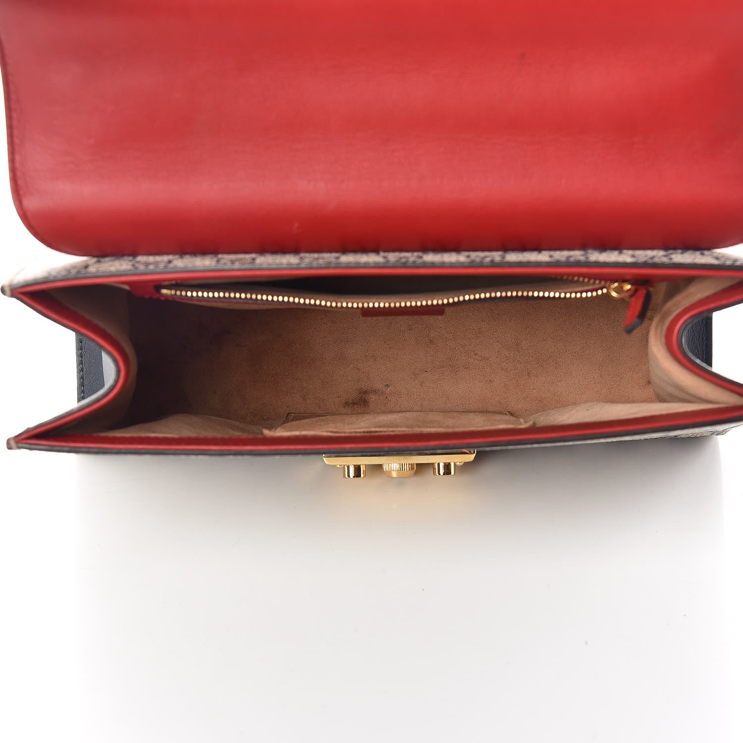 Gucci GG Supreme Monogram Moon Calfskin Medium Padlock Shoulder Bag Beige Blue Hibiscus Red Mystic White 5 of 13