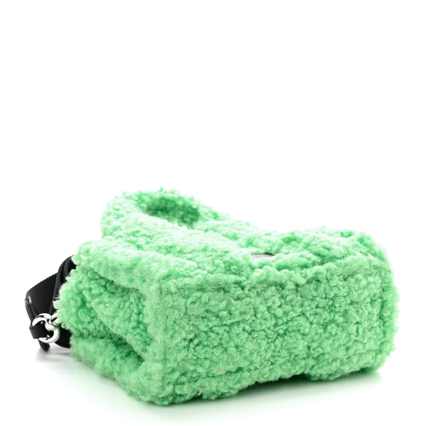 Polyester Cotton Mini The Teddy Traveler Tote Bag Fluffy Green