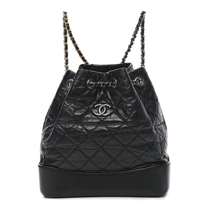 Chanel Aged Calfskin Quilted Small Gabrielle Backpack Black 1 of 10