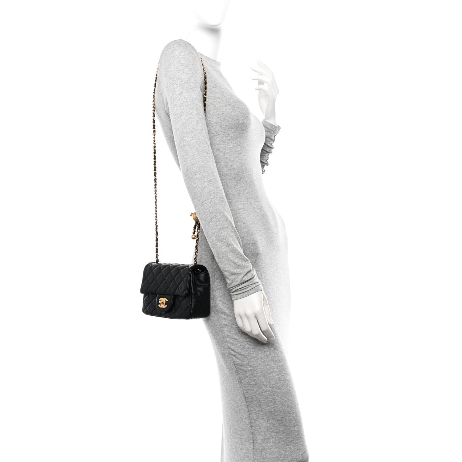 Chanel Lambskin Quilted Mini Pearl Crush Flap Black 2 of 10