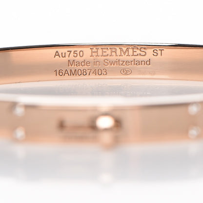 Hermes 18K Rose Gold Diamond Kelly PM Bangle ST 3 of 5