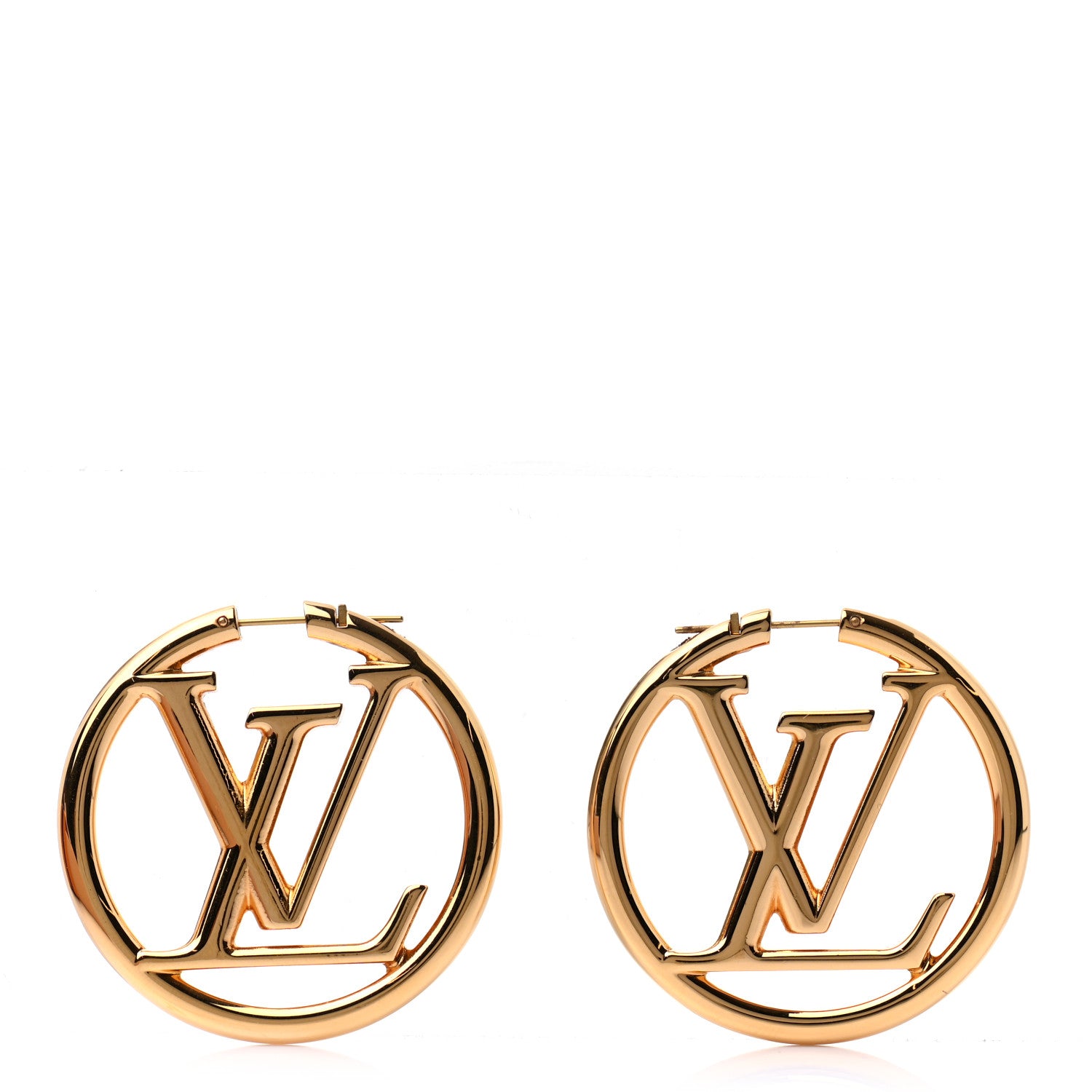 Louis Vuitton Metal Louise Hoop Earrings Gold 1 of 4