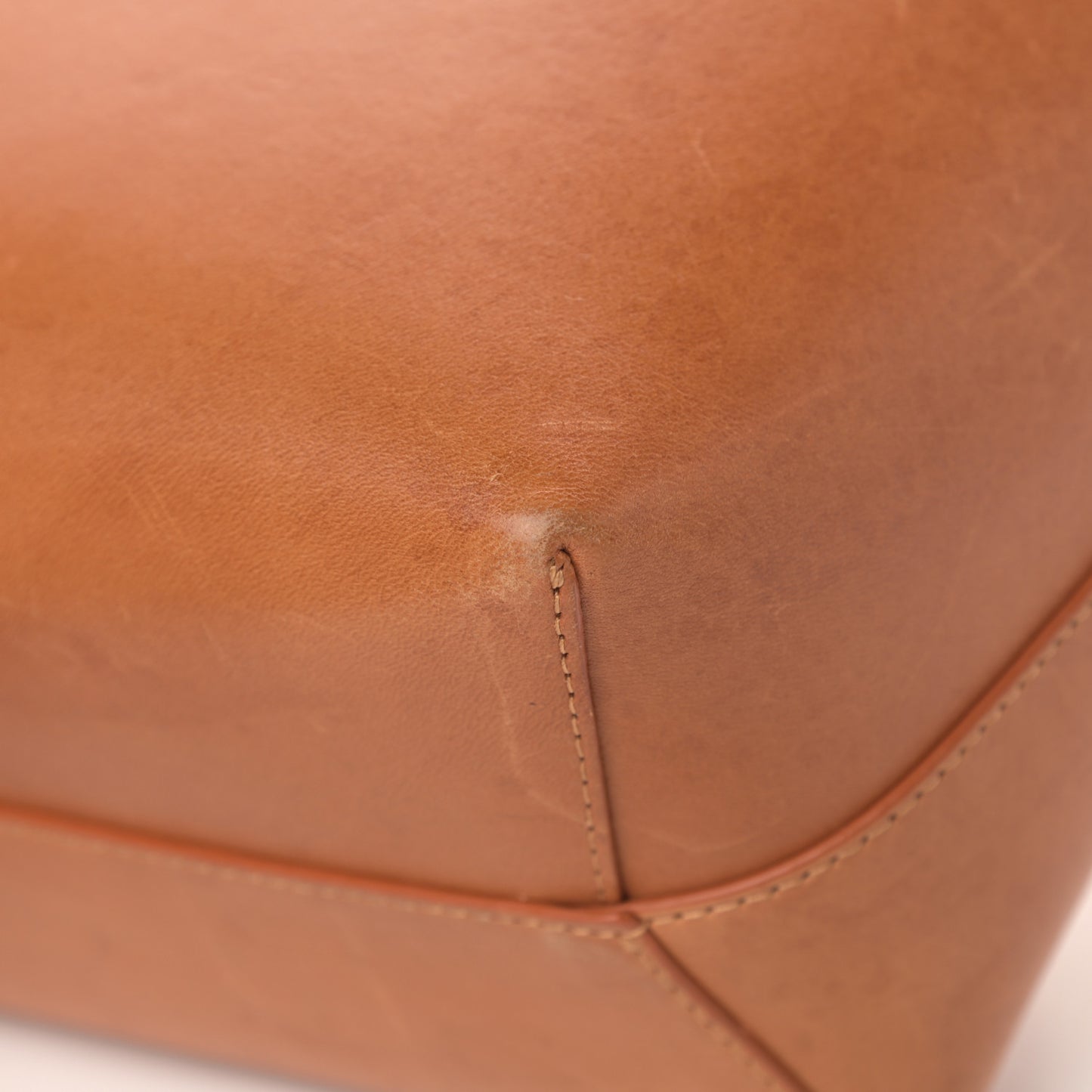 Vegetable Tanned Calfskin Mini Bucket Bag Cammello Natural