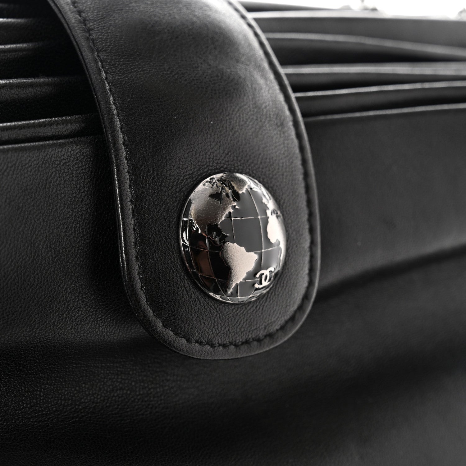 Chanel Lambskin Accordion Globe Clutch Black 8 of 12