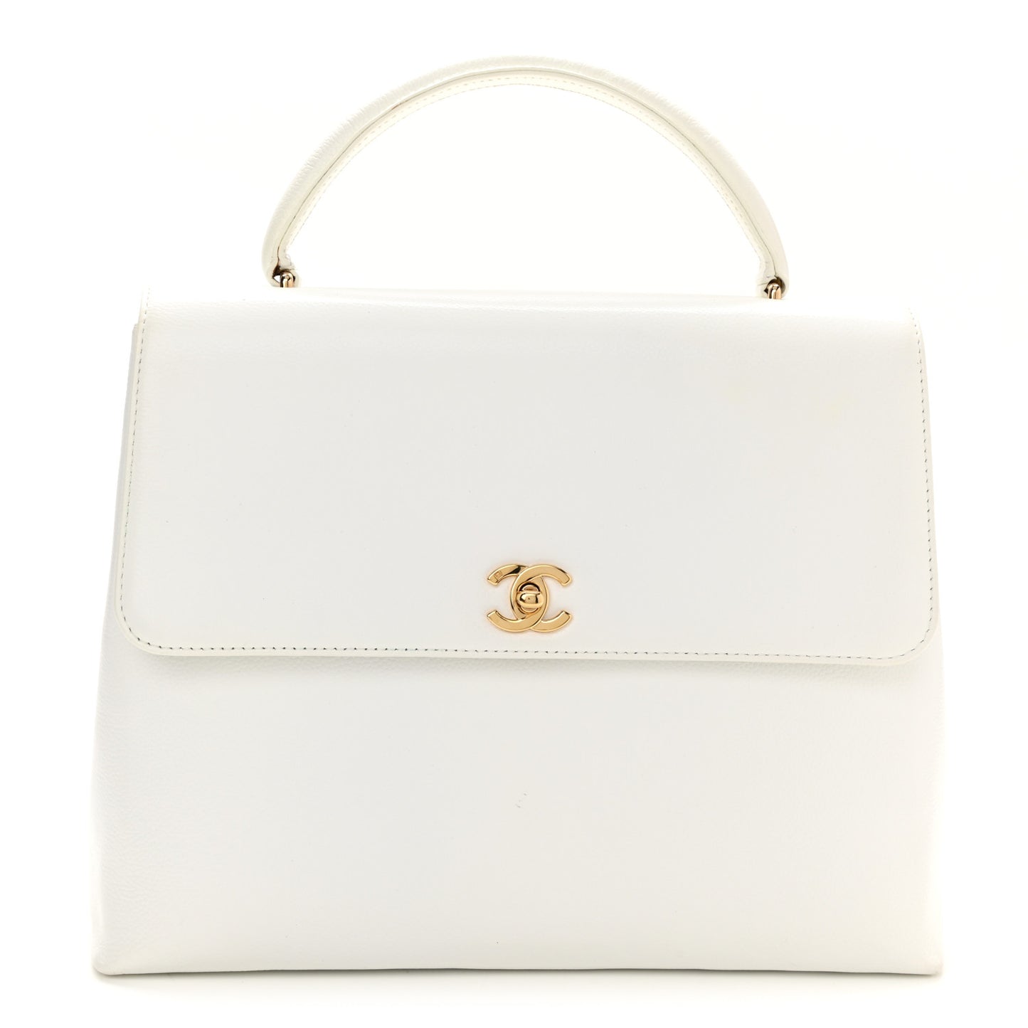 Caviar Jumbo Kelly Flap White