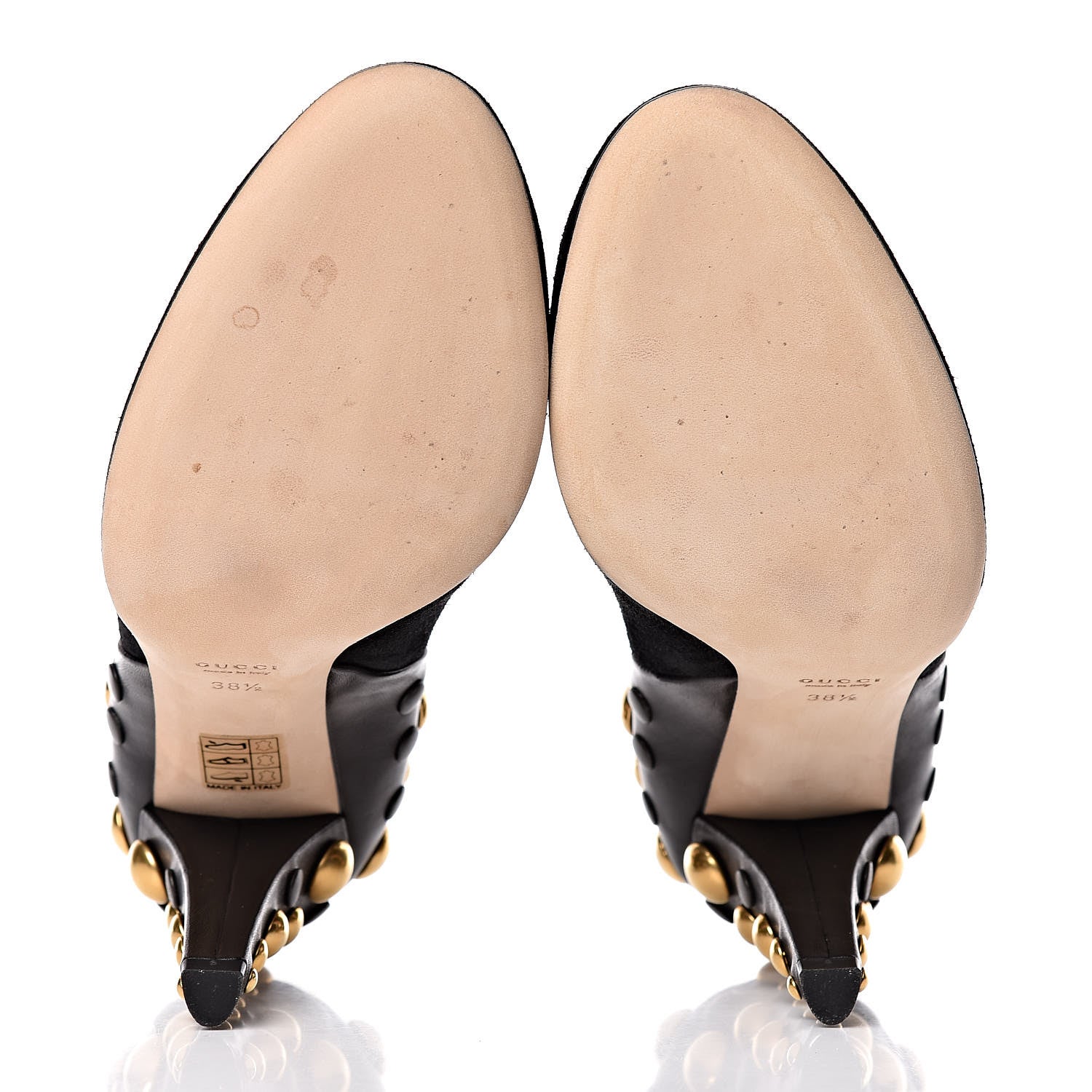 Gucci Suede Studded Babouska Pumps 38.5 Black 9 of 11