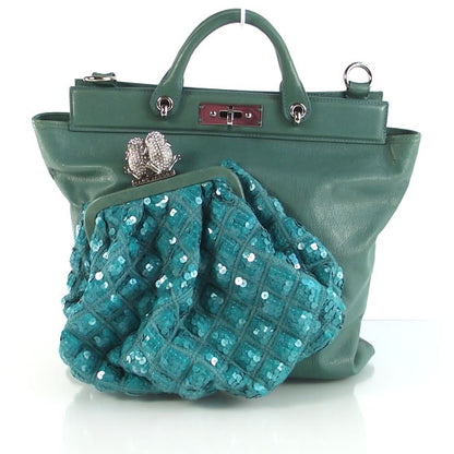 Marc Jacobs Leather Sequin Duffy Frog Tote 1 of 9