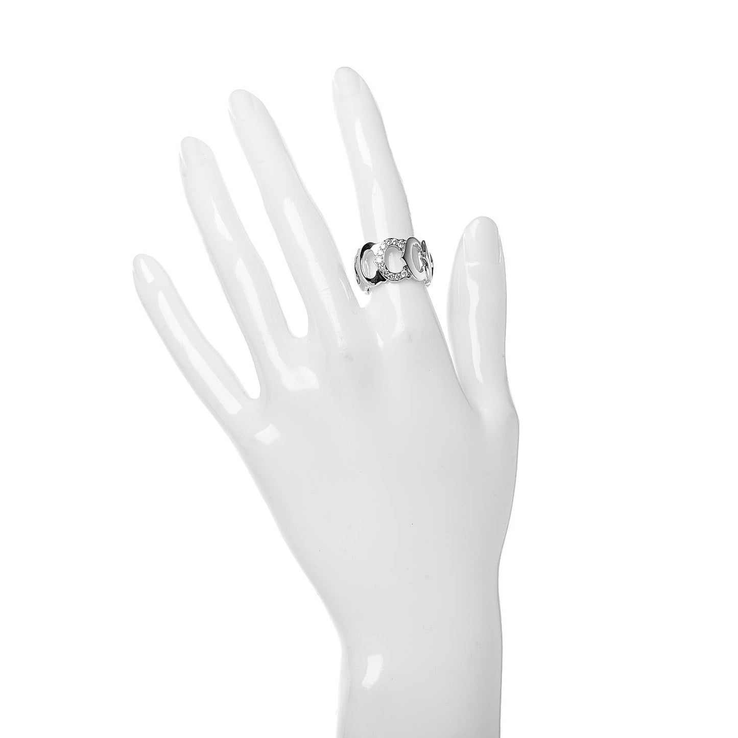 18K White Gold Diamond C De Ring 51 5.75