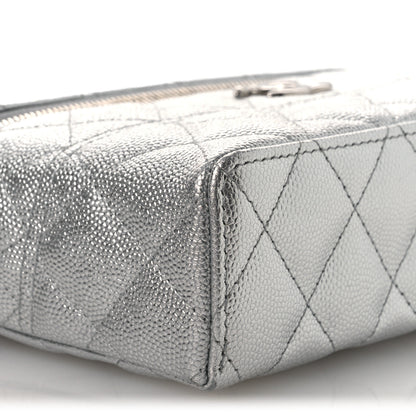 Chanel Metallic Caviar Quilted Trendy Handle Slim Vanity Silver 8 of 10