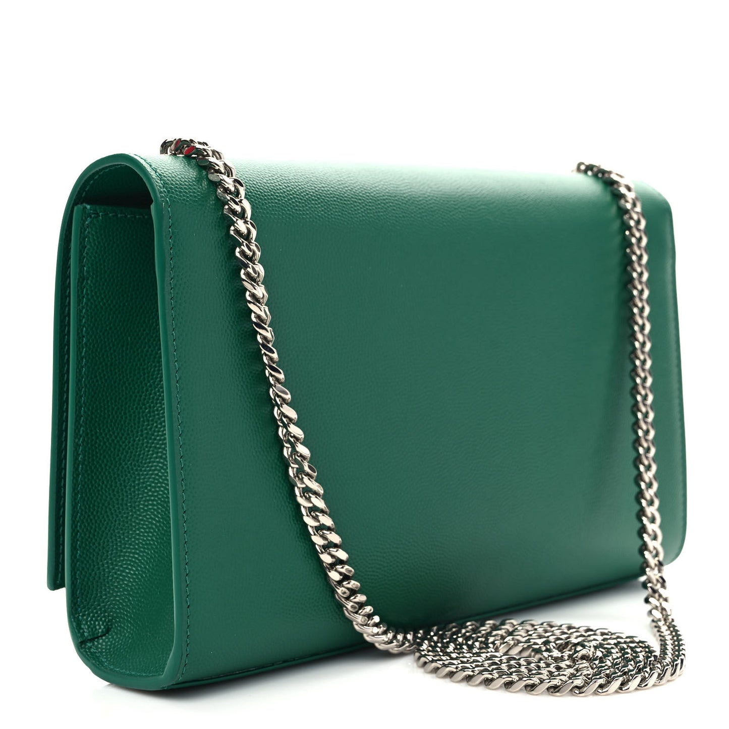 Grain De Poudre Calfskin Medium Classic Monogram Kate Tassel Satchel Green