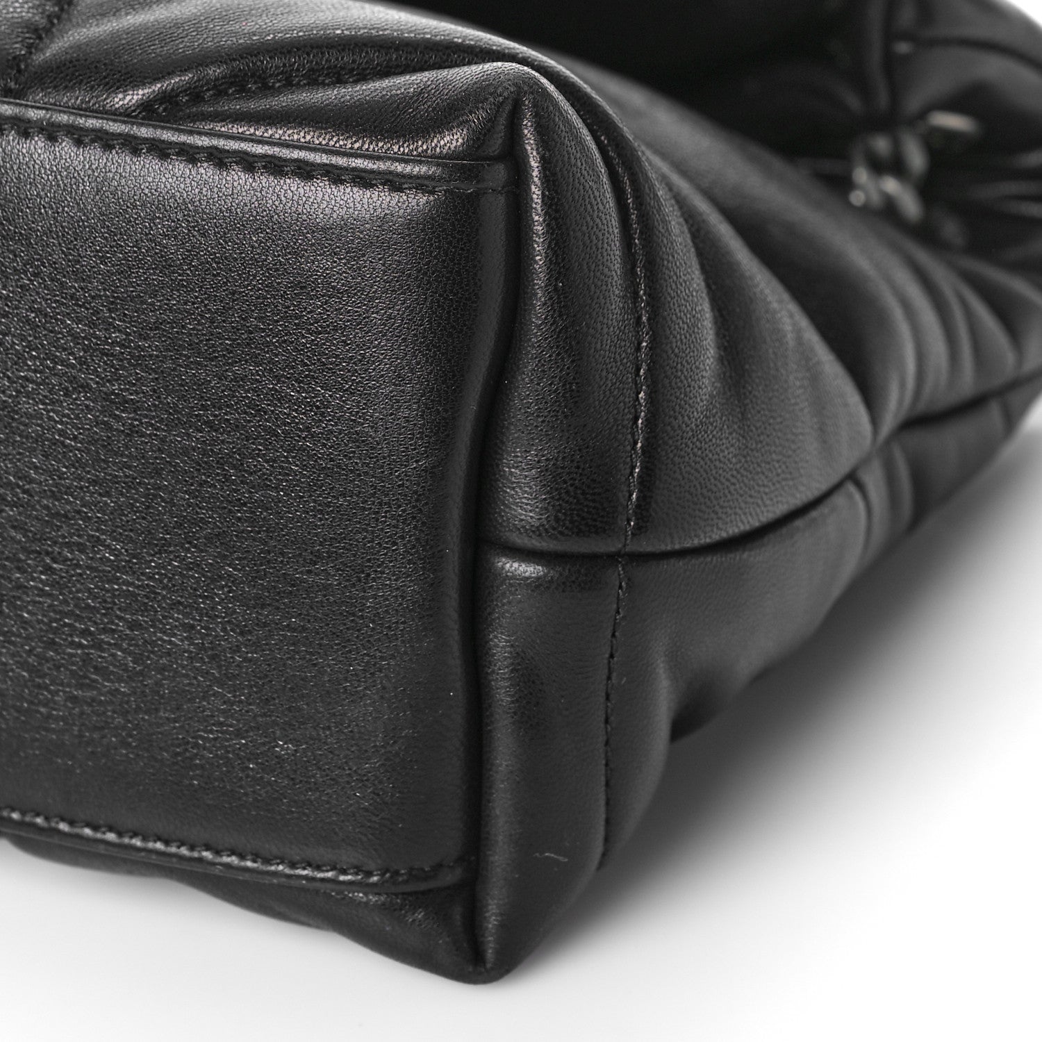 Saint Laurent Lambskin Quilted Small Loulou Puffer Monogram Chain Satchel Black 9 of 10