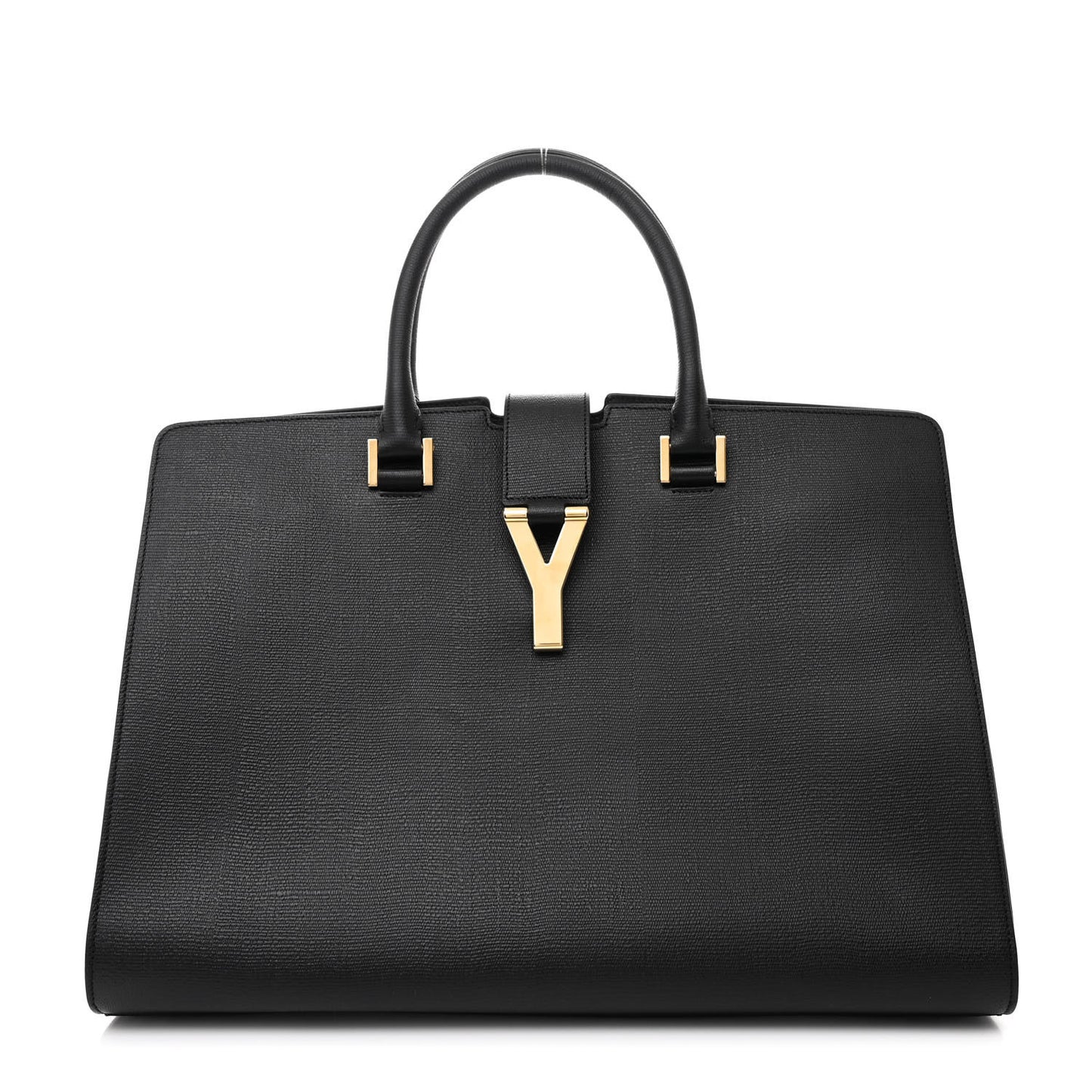 Textured Calfskin Medium Classic Y Cabas Black