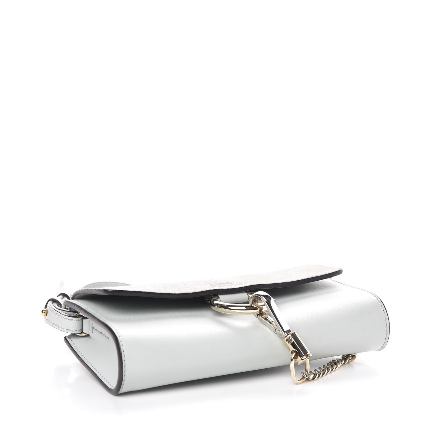 Suede Calfskin Mini Faye Shoulder Bag Airy Grey