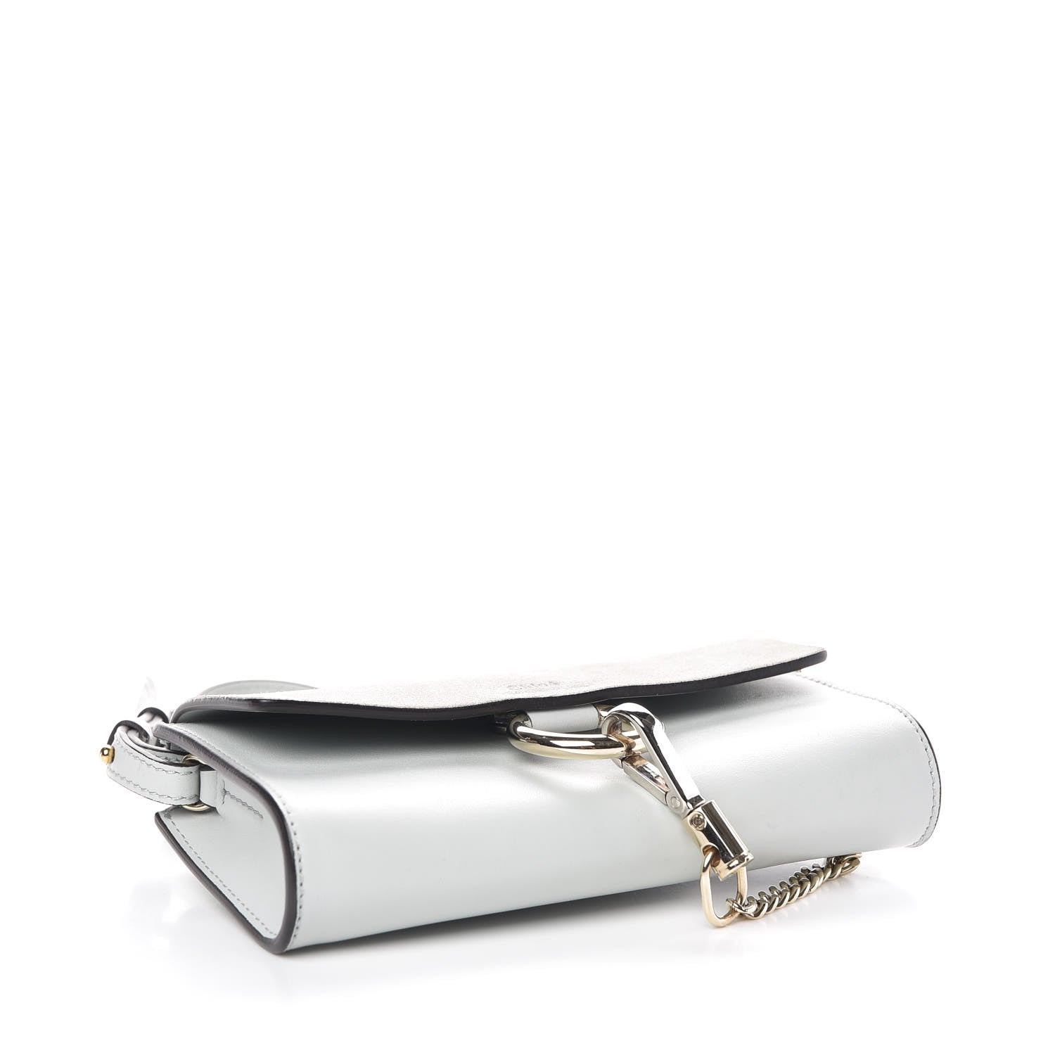 Chloe Suede Calfskin Mini Faye Shoulder Bag Airy Grey 4 of 8