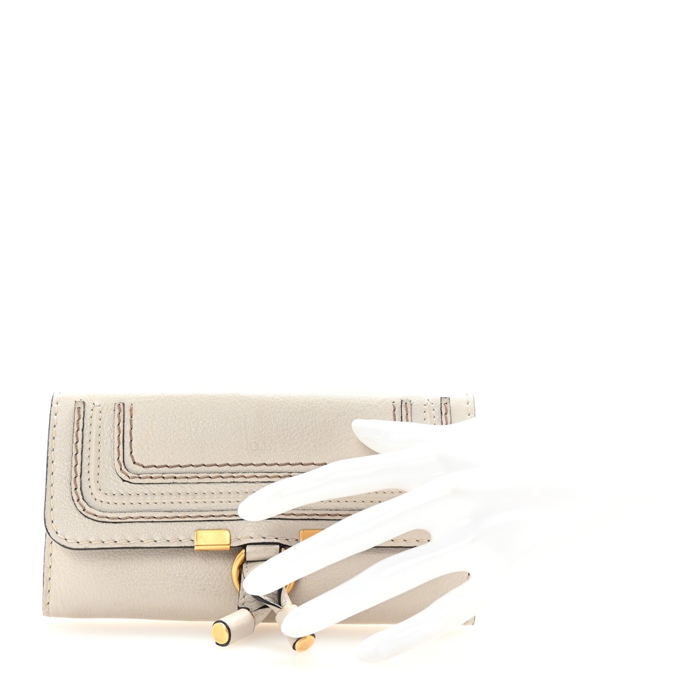Calfskin Marcie Continental Flap Wallet Dove