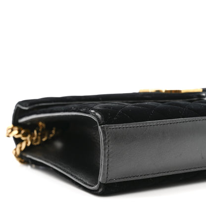 Saint Laurent Velvet Tri-Quilt Monogram Medium College Bag Black 8 of 13