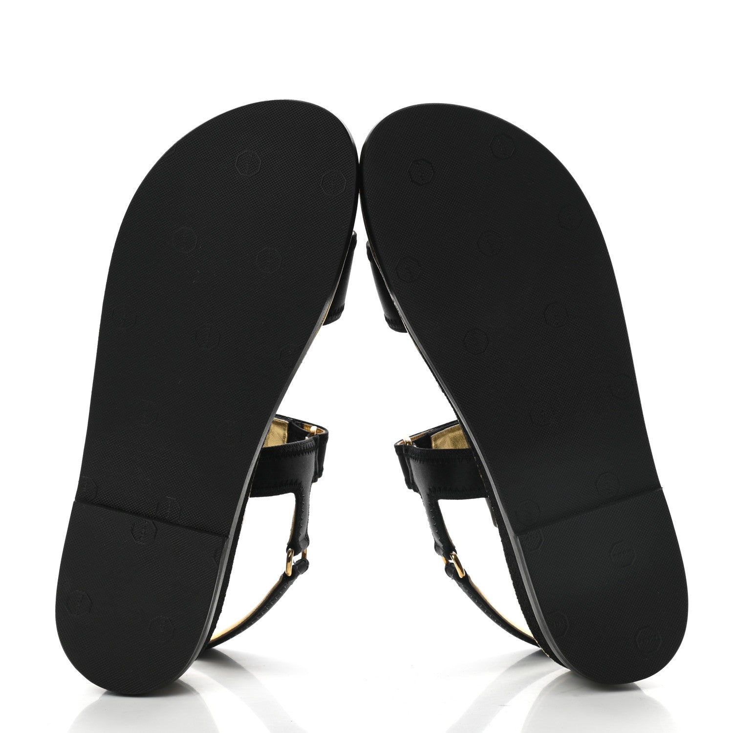 Chanel Satin CC Flat Sandals 39 Black Gold 5 of 7