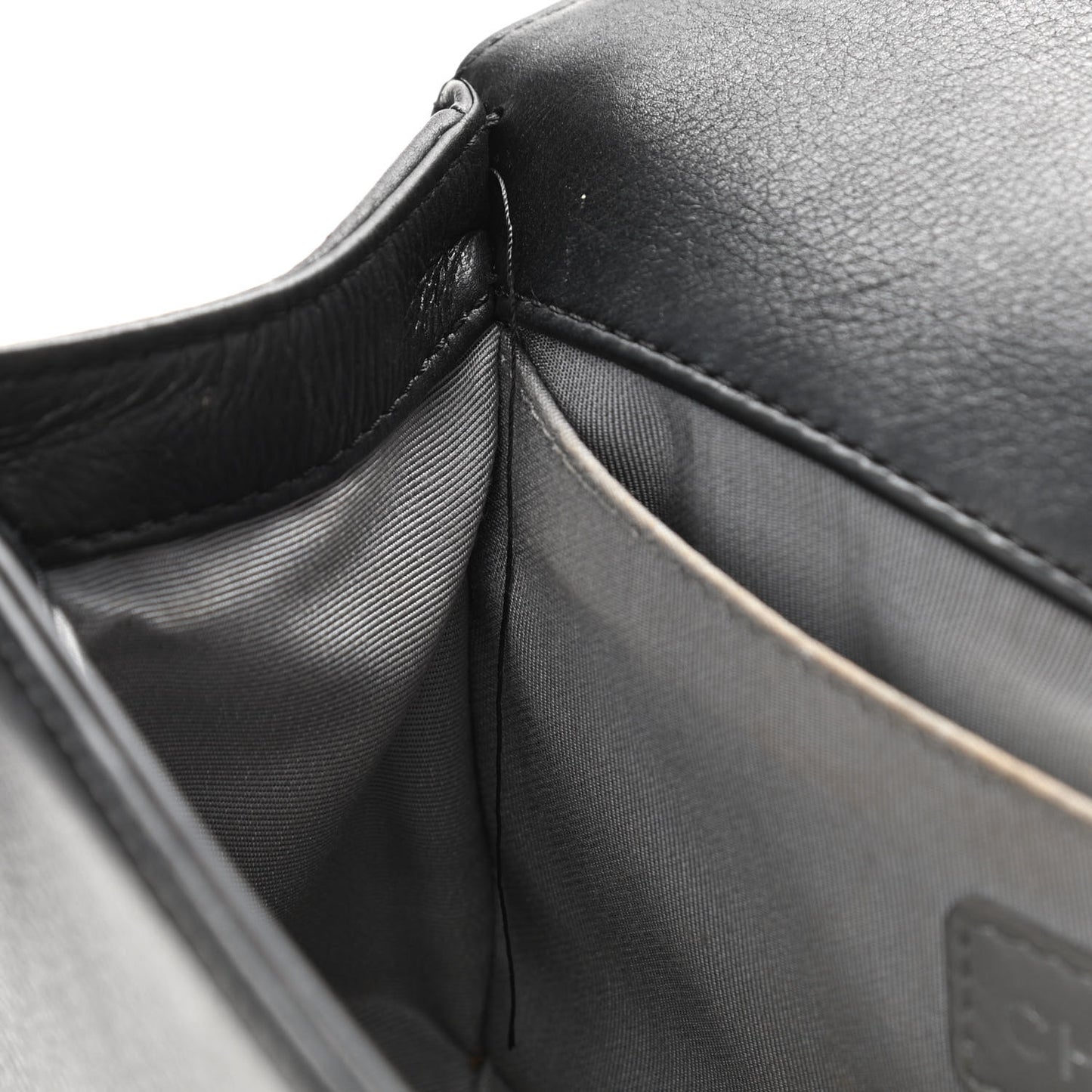 Lambskin Quilted Medium Boy Flap Black