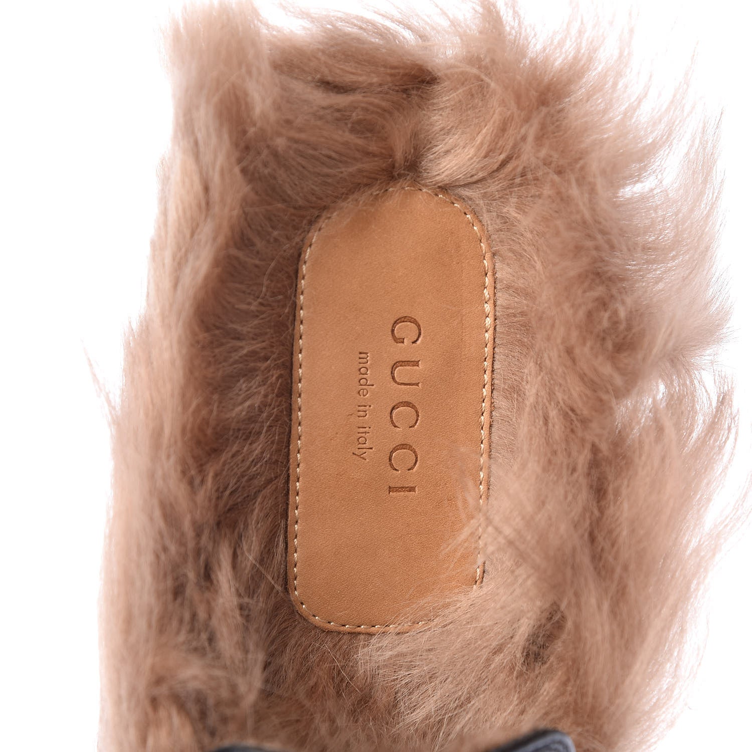 Gucci Calfskin Fur Womens Princetown Slippers 37 Black 7 of 8